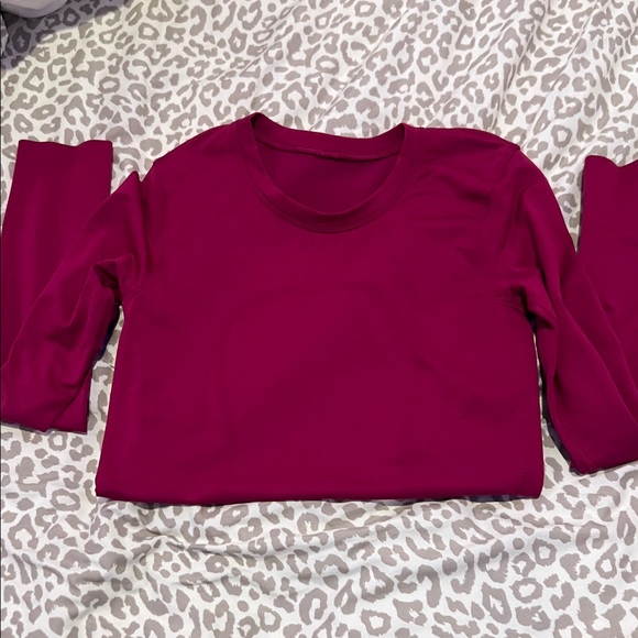 lululemon athletica Tops - lululemon athletica Long Sleeve Top - Berry Red Loose